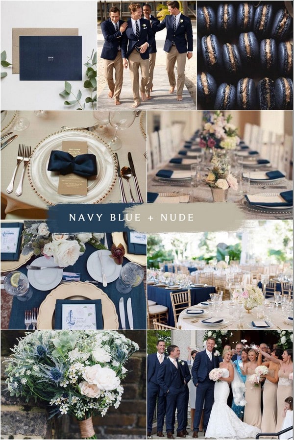 navy blue and nude wedding color ideas