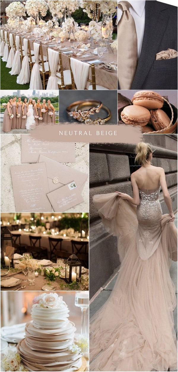 neutral beige wedding color ideas