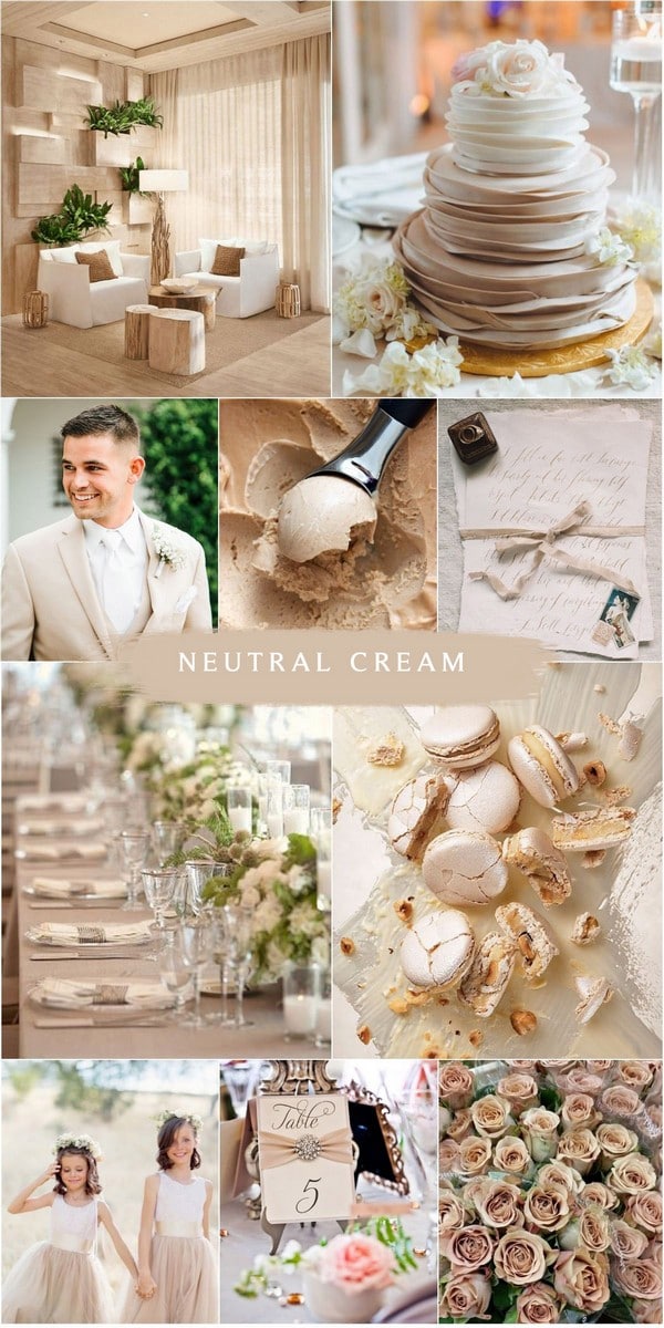 neutral cream wedding color ideas
