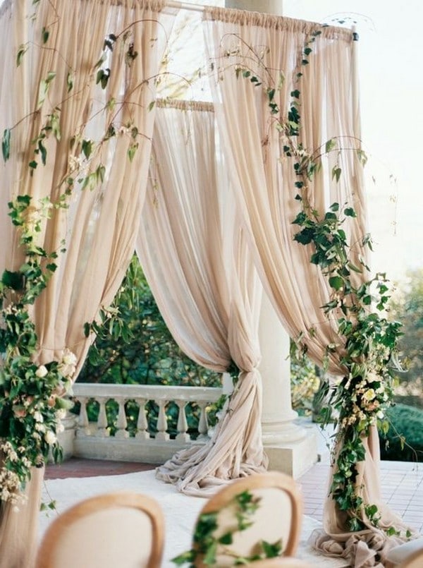 neutral hued wedding arch ideas