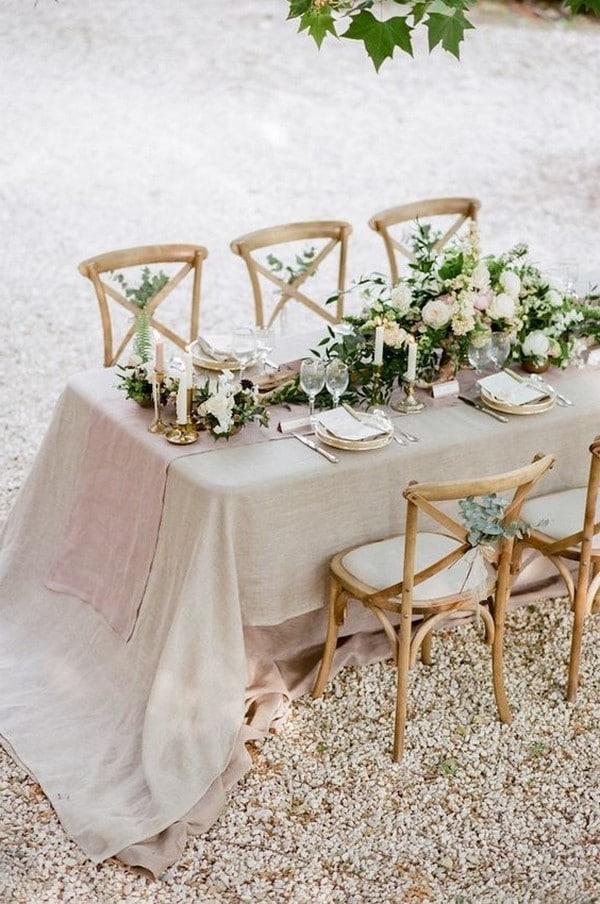 neutral outdoor spring wedding table ideas