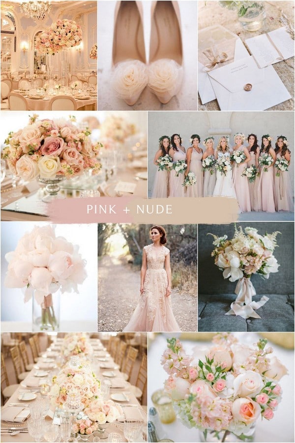 pink and nude wedding color ideas