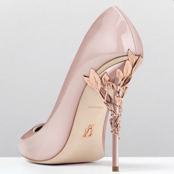 rose gold wedding heels