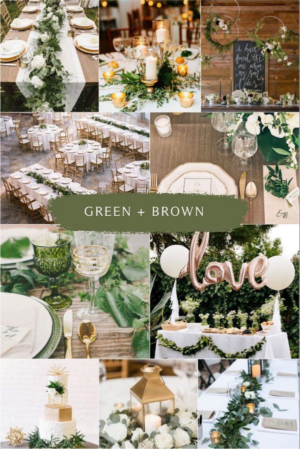 rustic green and brown wedding color ideas