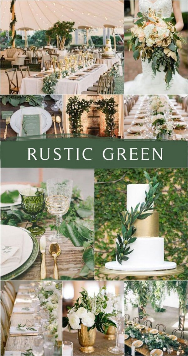 rustic green wedding color ideas