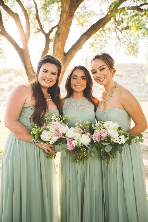 sage green chiffon bridesmaid dresses