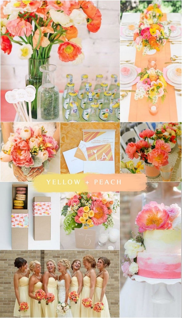 yellow and peach spring summer wedding color ideas Colors for Wedding