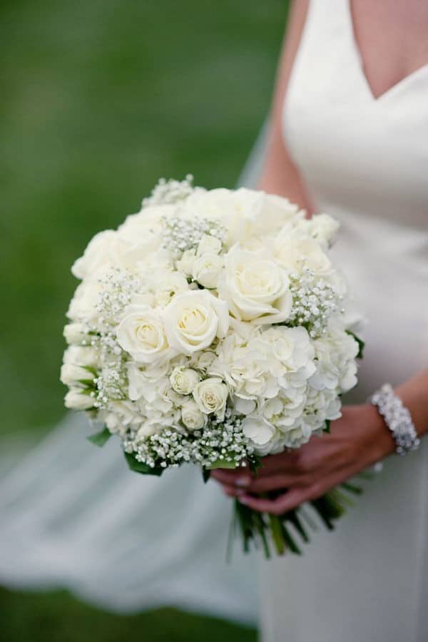 Chic simple white and greenery wedding bouquet 21 Colors for Wedding