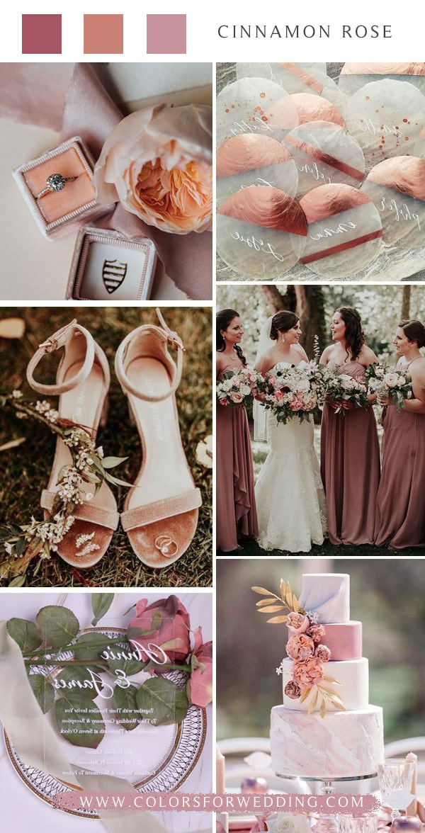 Cinnamon rose and dusty rose wedding color ideas