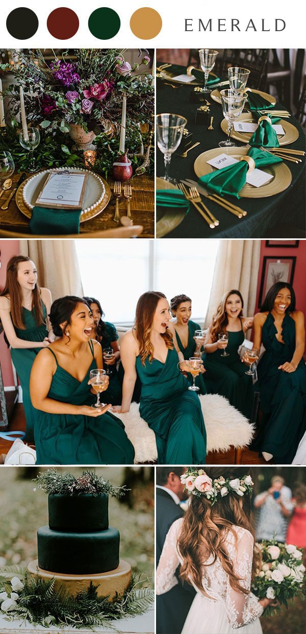 Emerald color scheme ideas vintage wedding colors