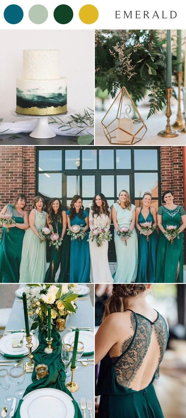 Emerald trending wedding colours spring color wedding green mint