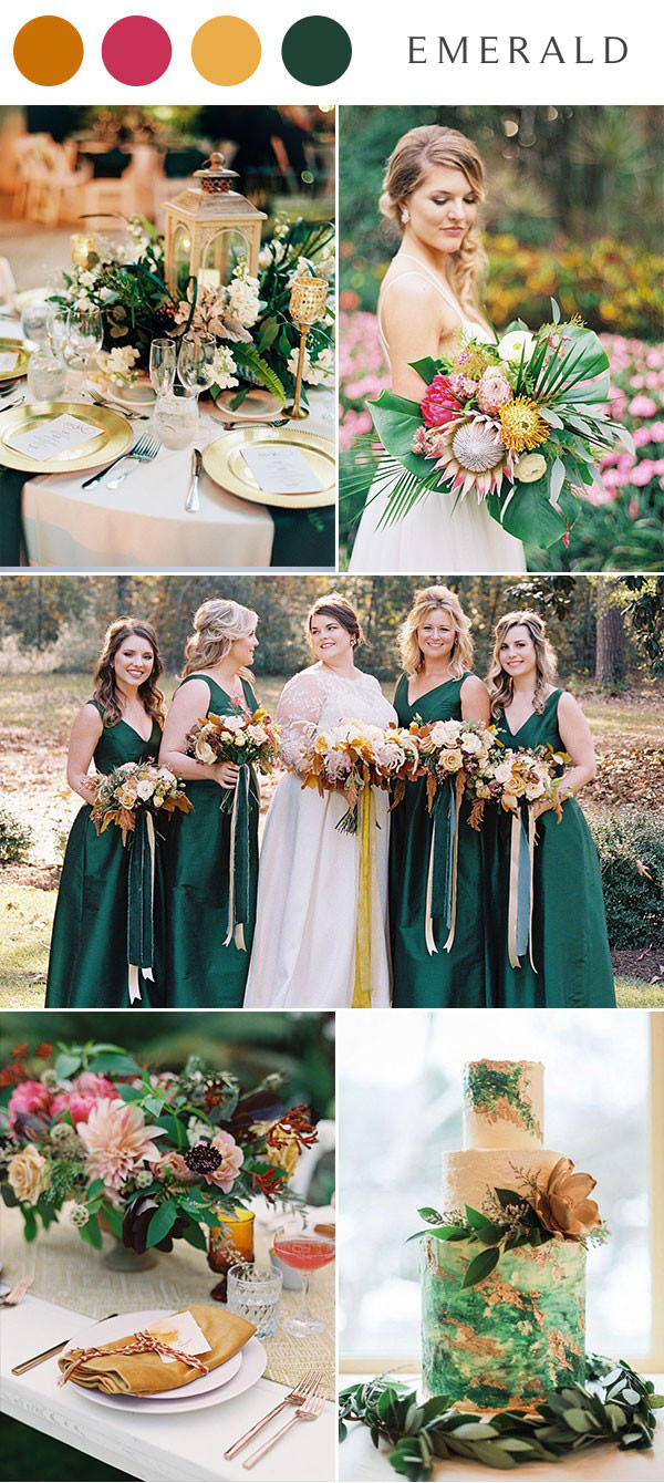 Emerald wedding colors summer spring color palette