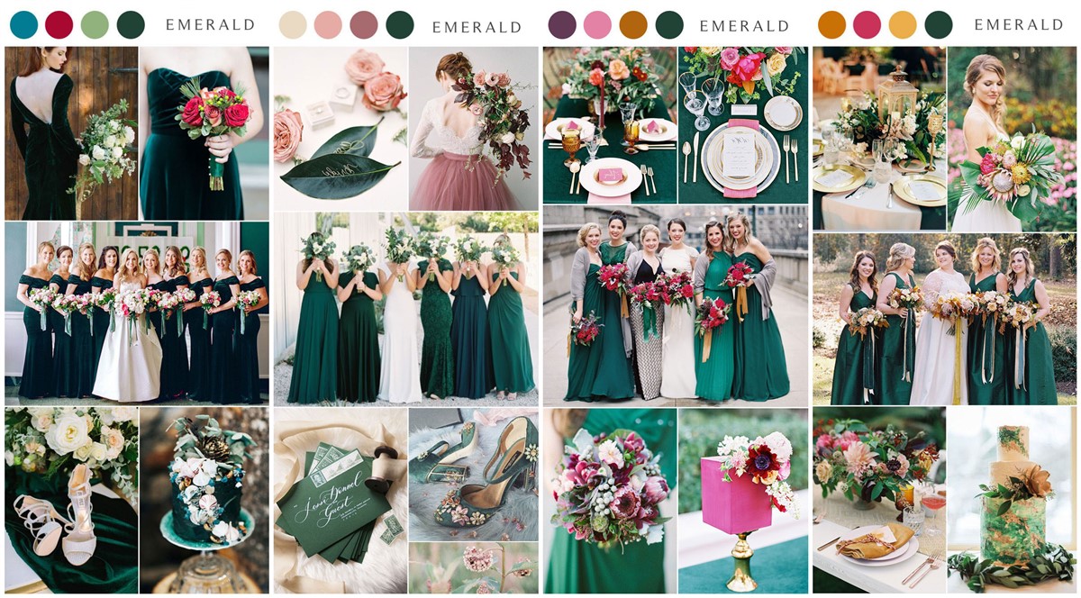 Emerald wedding palette colors