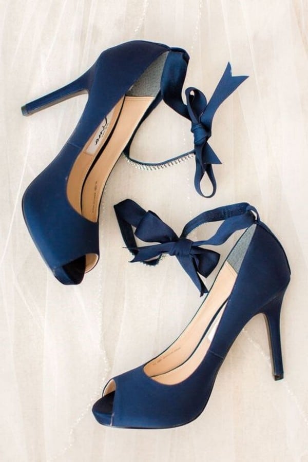 Navy wedding heel shoes