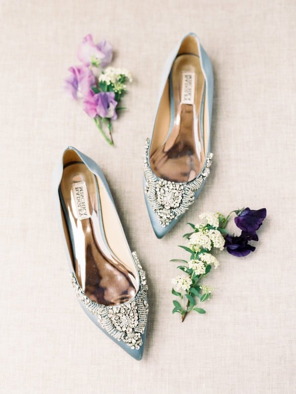 blue wedding flat shoes