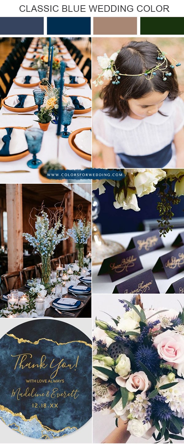 classic blue and gold wedding colors