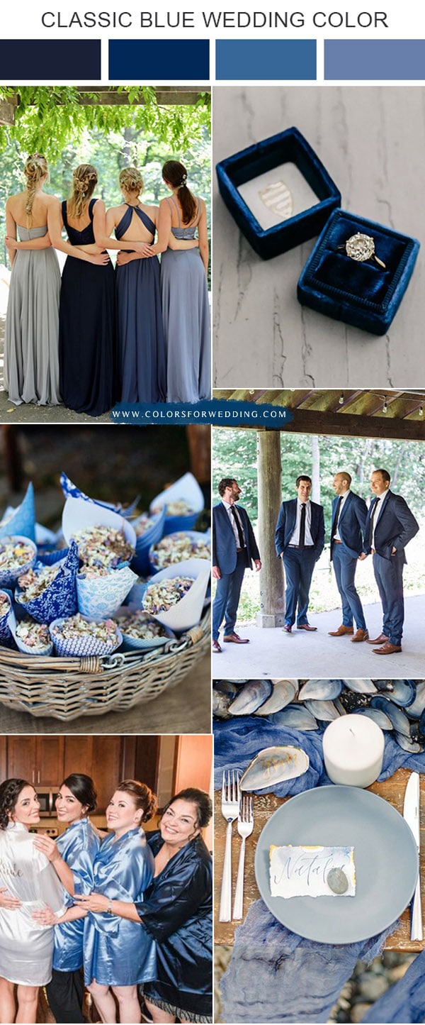 classic blue and grey wedding color ideas