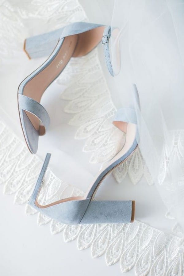 dusty blue suede bridal shoes