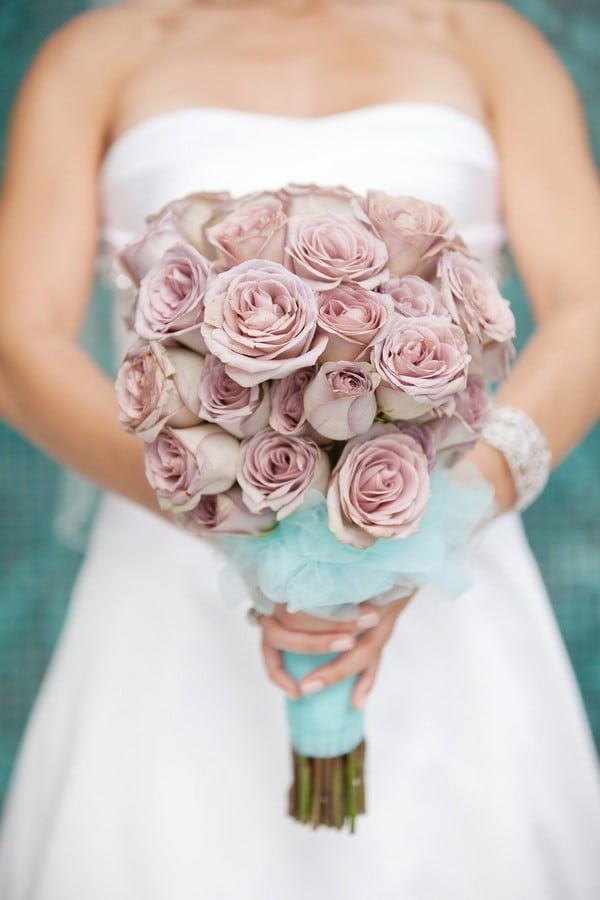 dusty pink roses wedding bouquet
