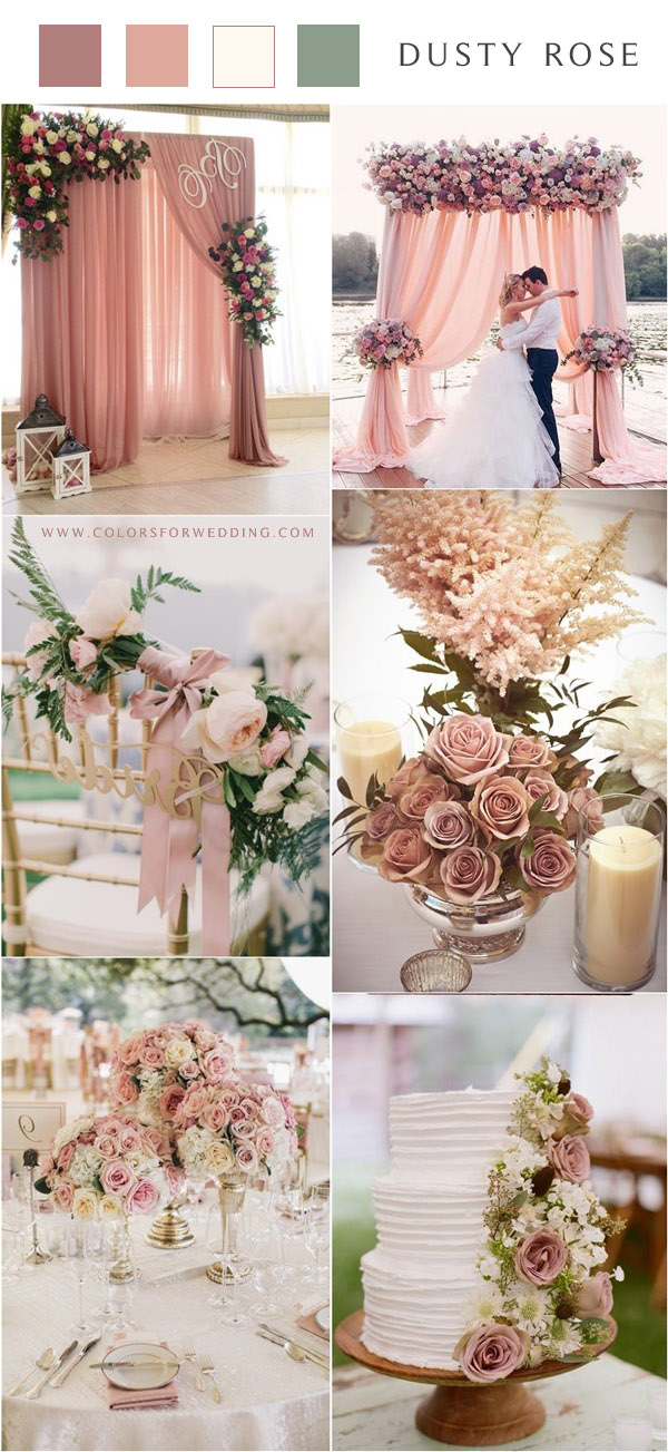 dusty rose dusty pink wedding color ideas