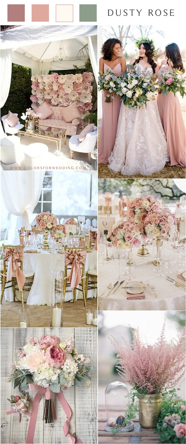dusty rose dusty pink wedding color ideas