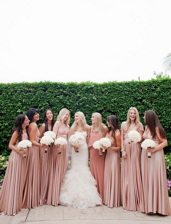 dusty rose mismatch bridesmaid dresses