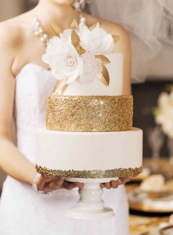 elegant gold wedding cake #wedding #weddingideas #cakes #goldwedding