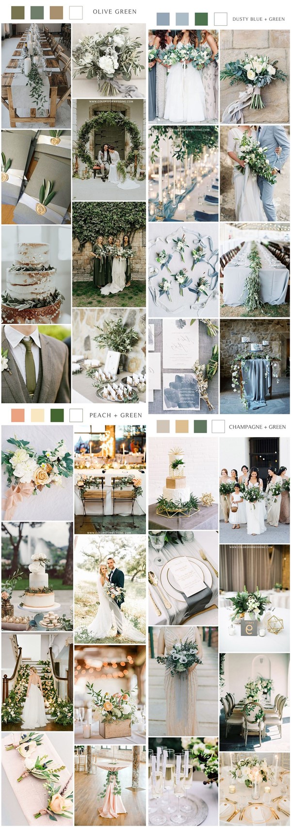 green shades wedding color ideas