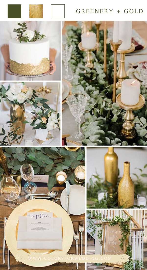 greenery and gold wedding color ideas