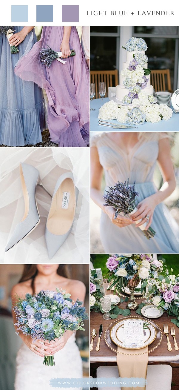 light blue and lavender wedding color ideas