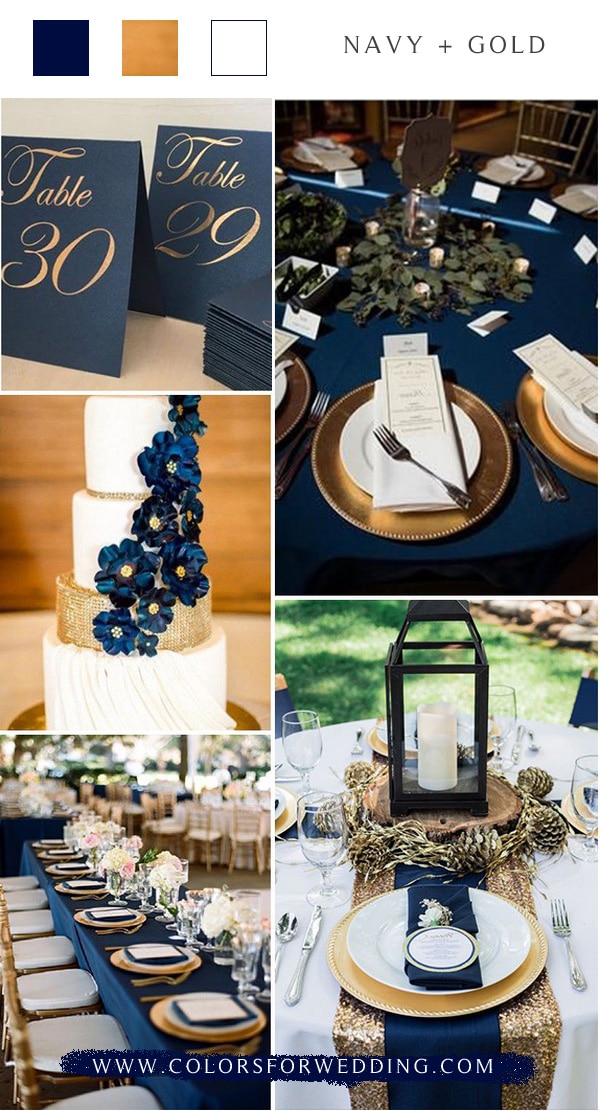 navy blue and gold wedding color ideas