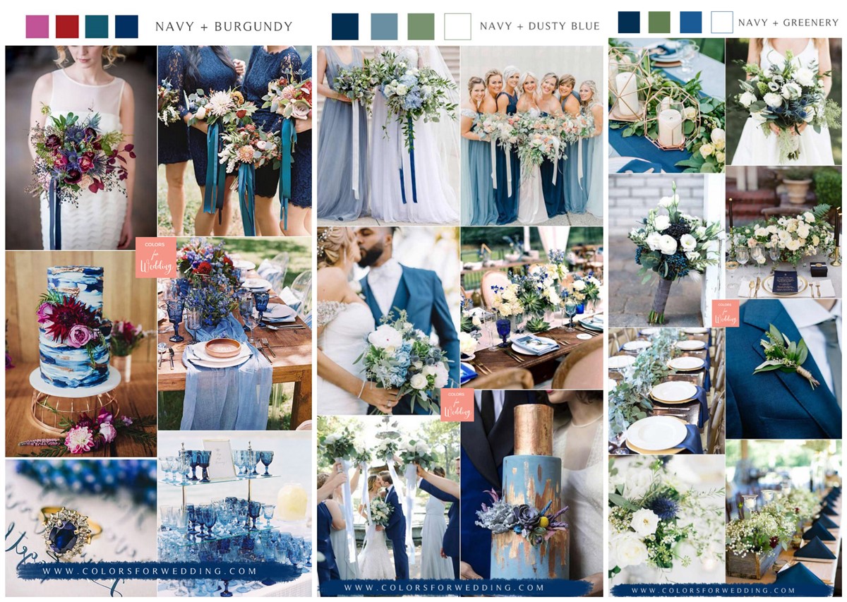 navy blue wedding color ideas