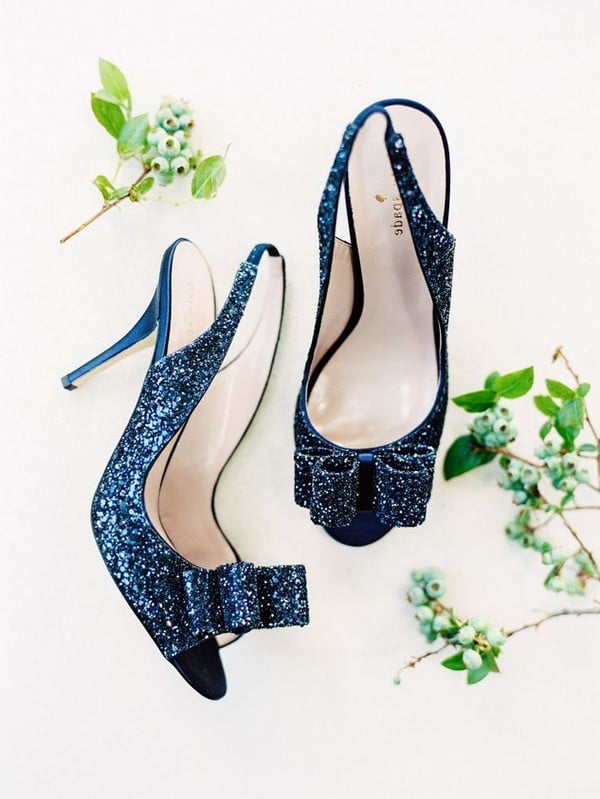 navy sequined wedding shoes