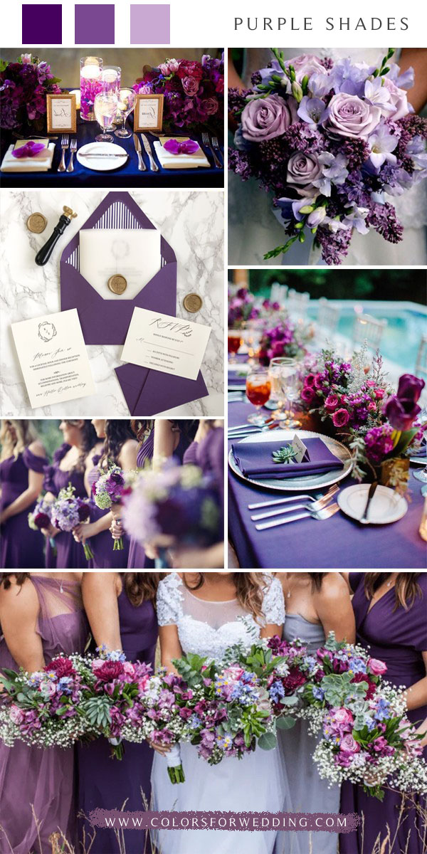 purple shades wedding color ideas