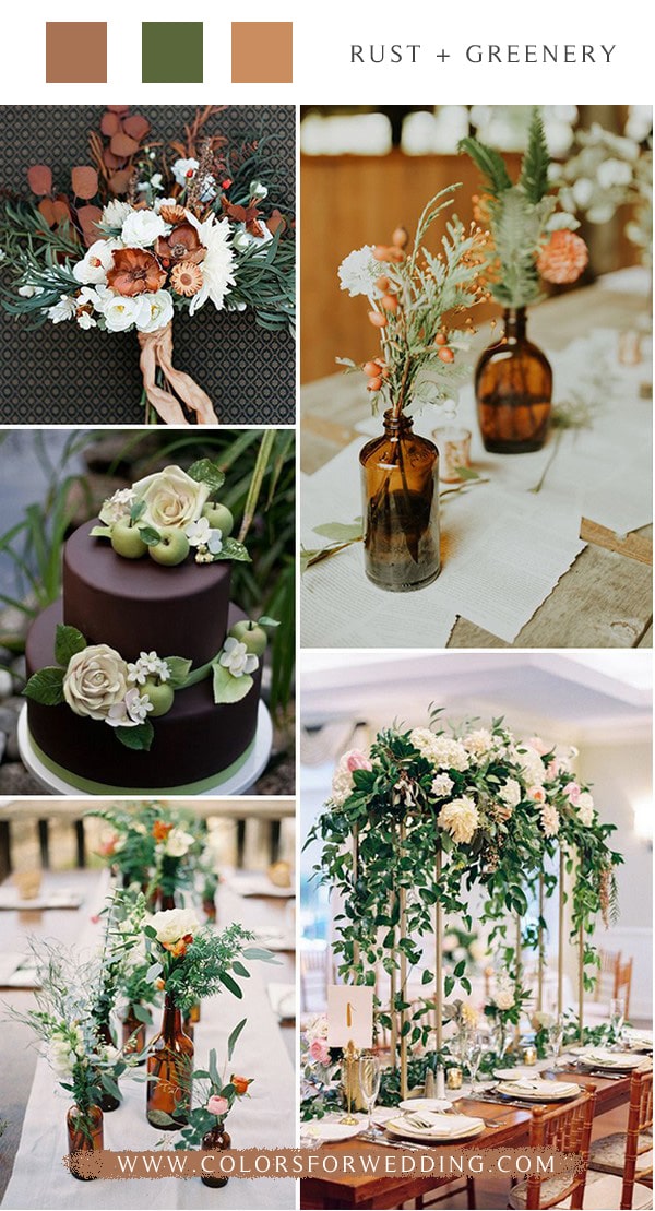 rust and greenery wedding color ideas