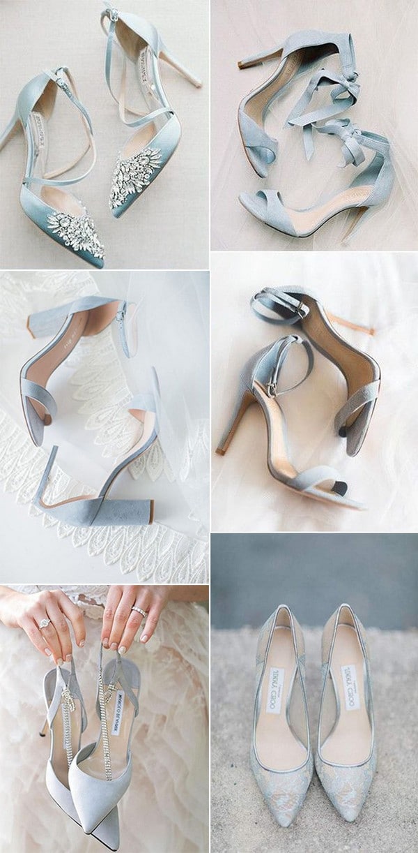 shades of blue wedding bridal shoes