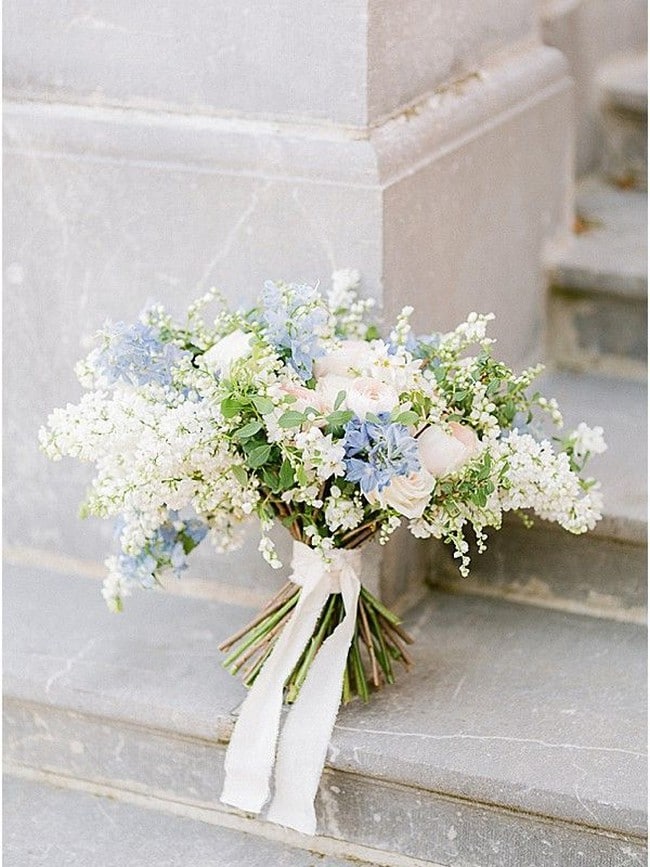 Blue wedding bouquets and flowers 23
