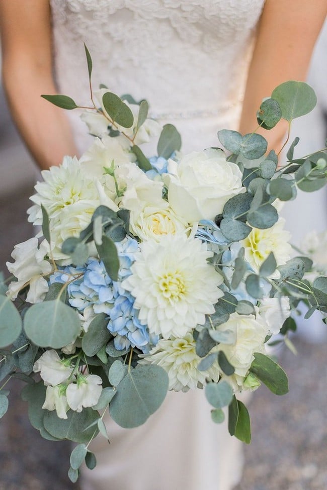 Blue wedding bouquets and flowers 26