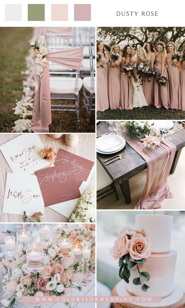 Dusty rose wedding color ideas