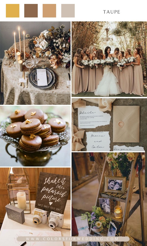 Natural taupe wedding color ideas