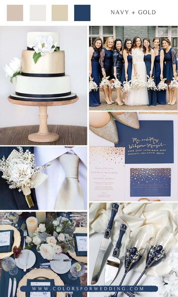 Navy blue and gold wedding color ideas
