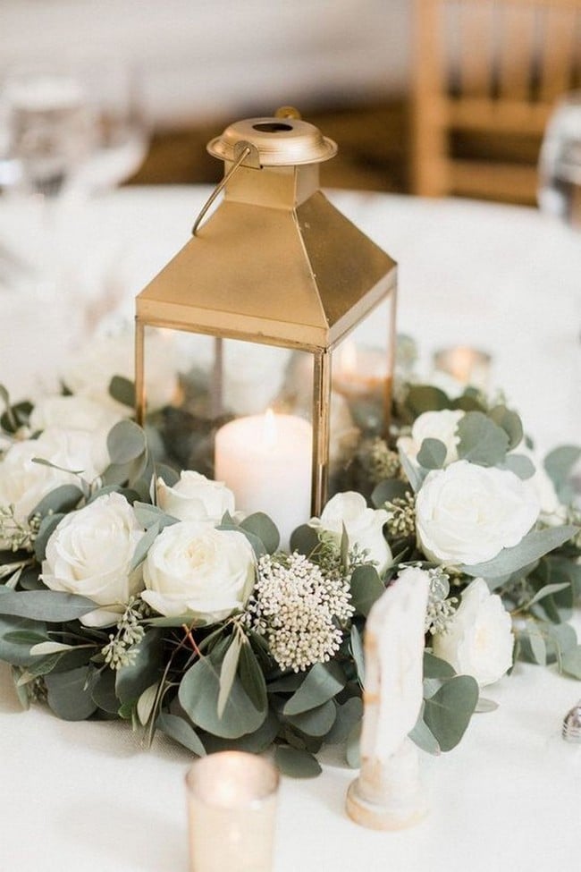 Simple chic greenery wedding centerpieces 1
