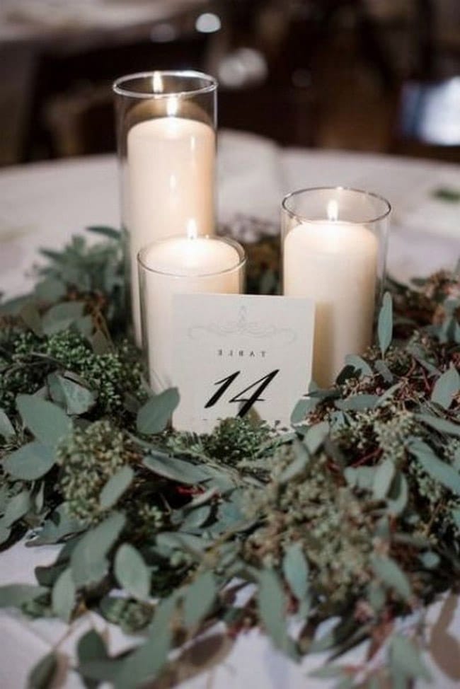 Simple chic greenery wedding centerpieces 13