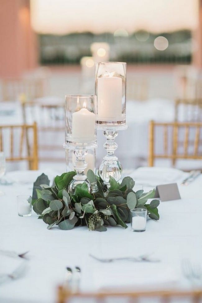 Simple chic greenery wedding centerpieces 14