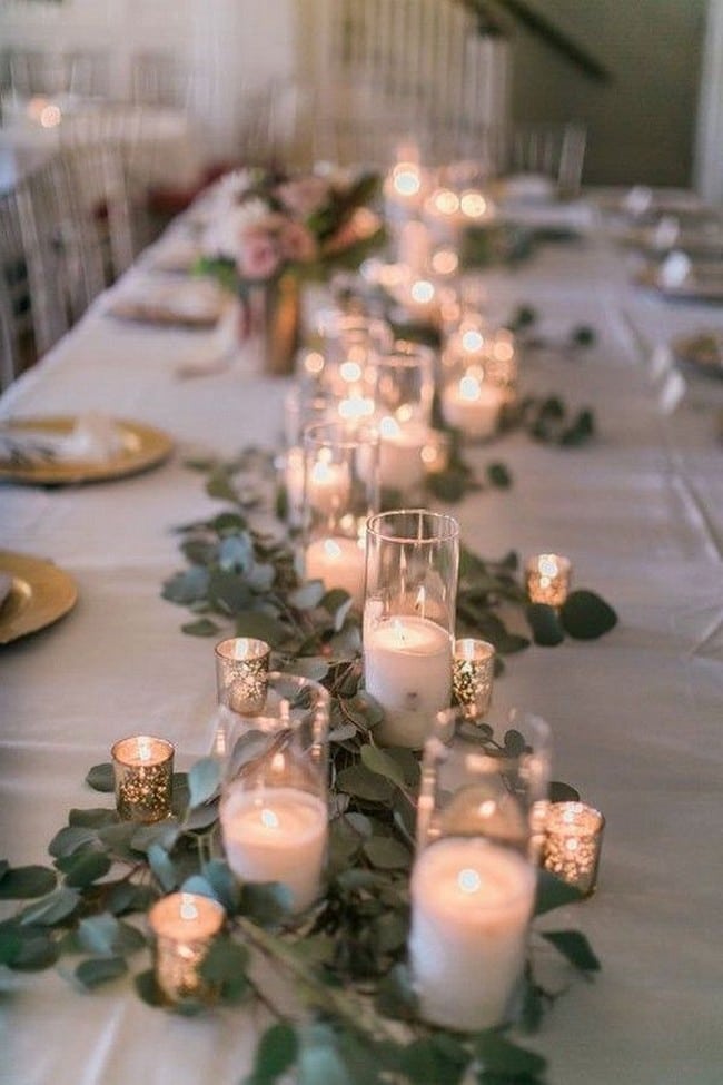 Simple chic greenery wedding centerpieces 19