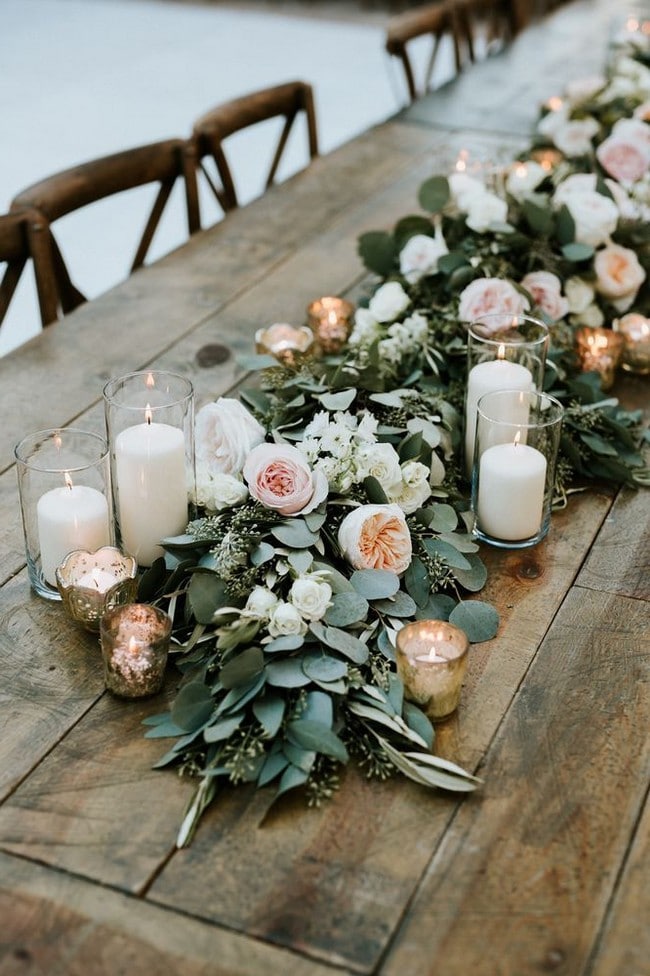 Simple chic greenery wedding centerpieces 22