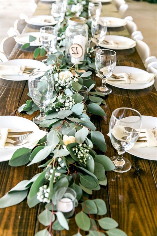 Simple chic greenery wedding centerpieces 24