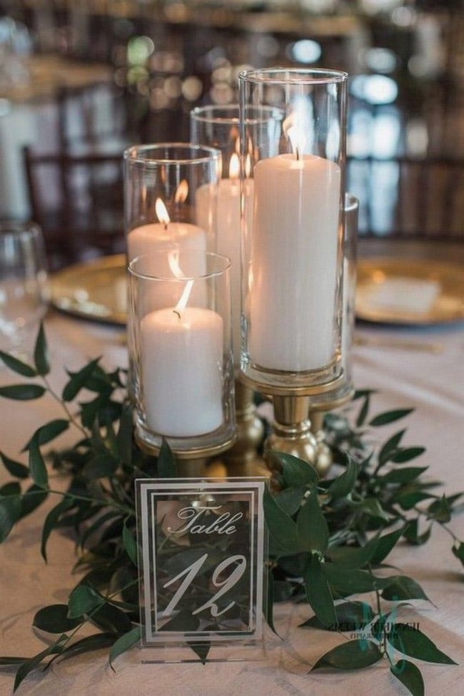 Simple chic greenery wedding centerpieces 29