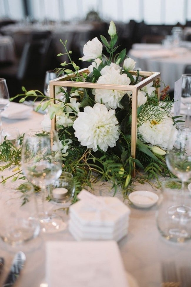 Simple chic greenery wedding centerpieces 3