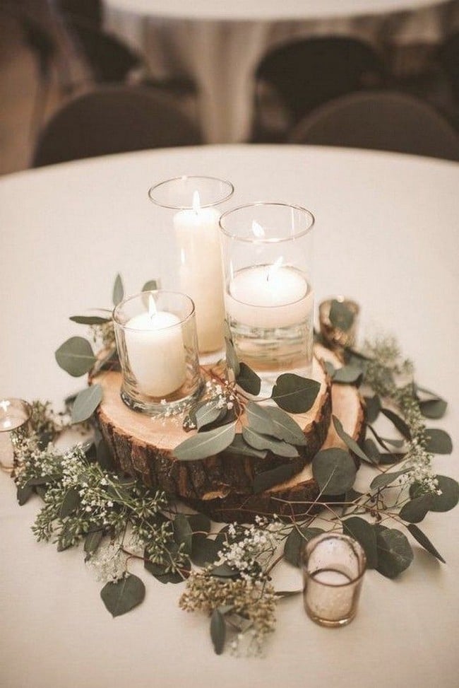 Simple chic greenery wedding centerpieces 31